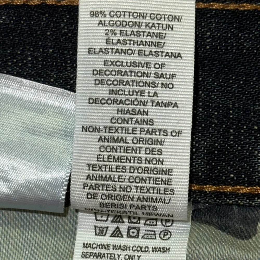 Lucky Brand 221 Original Straight Five Pocket Darkwash Jeans Whiskering 40W 30L